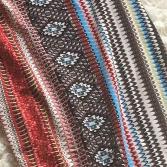 CHANDLY  Printed Colorful Pants Wide Legs High Rise Elastic Waist Stretchy M - Picture 4 of 6